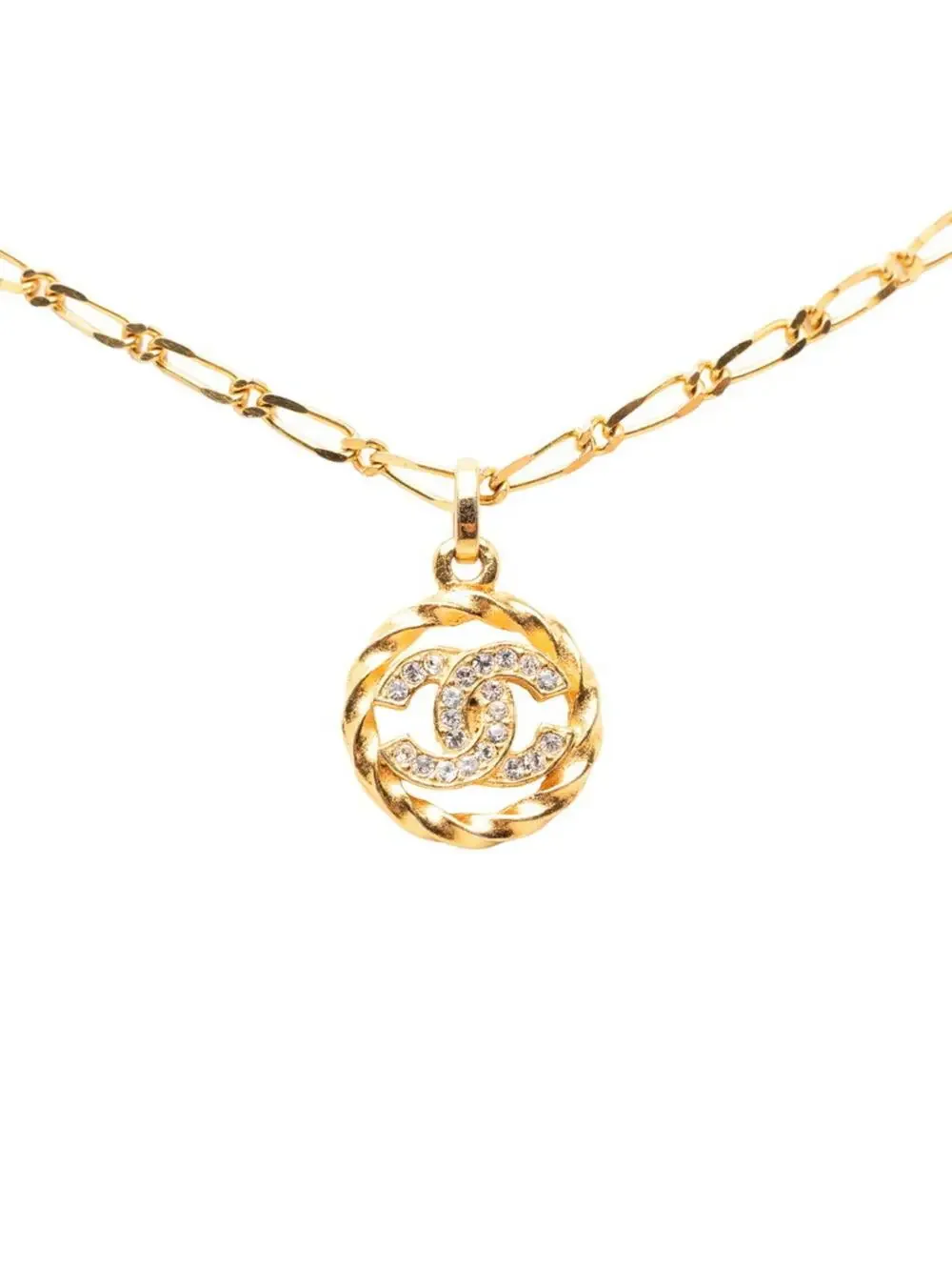 Chanel Cc Logo Pendant Necklace Metal #287786C86B